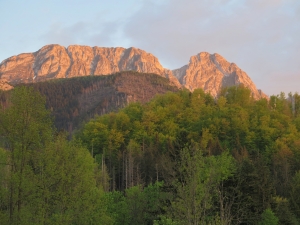 Widok na Giewont o zachodzie Słońca